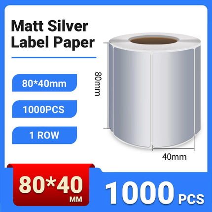 Silver Sticker Labels Thermal Transfer Waterproof Self Adhesive Gift Decoration 1 Row