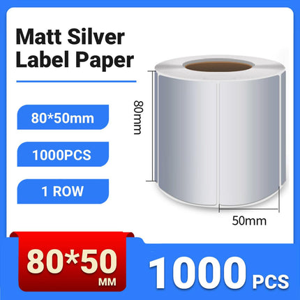 Silver Sticker Labels Thermal Transfer Waterproof Self Adhesive Gift Decoration 1 Row