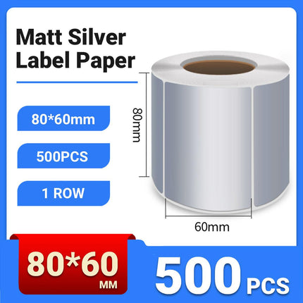 Silver Sticker Labels Thermal Transfer Waterproof Self Adhesive Gift Decoration 1 Row