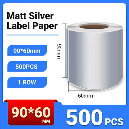 Silver Sticker Labels Thermal Transfer Waterproof Self Adhesive Gift Decoration 1 Row