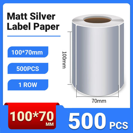 Silver Sticker Labels Thermal Transfer Waterproof Self Adhesive Gift Decoration 1 Row