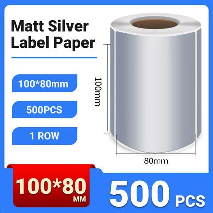 Silver Sticker Labels Thermal Transfer Waterproof Self Adhesive Gift Decoration 1 Row