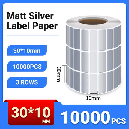 Silver Sticker Labels Thermal Transfer Waterproof Self Adhesive Gift Decoration 3 Rows