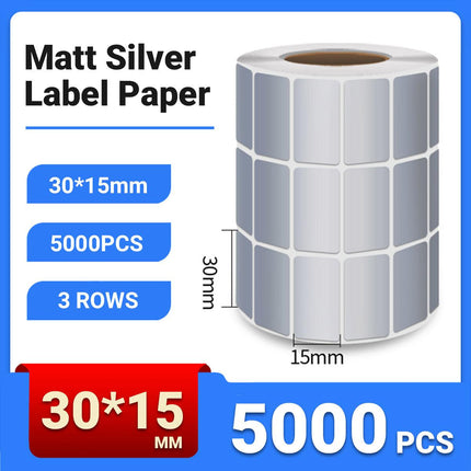 Silver Sticker Labels Thermal Transfer Waterproof Self Adhesive Gift Decoration 3 Rows