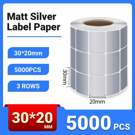 Silver Sticker Labels Thermal Transfer Waterproof Self Adhesive Gift Decoration 3 Rows
