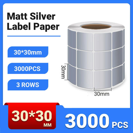 Silver Sticker Labels Thermal Transfer Waterproof Self Adhesive Gift Decoration 3 Rows