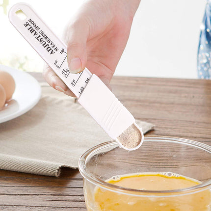 2PCS Adjustable ml Gram Plastic Measuring Spoon Scale Kitchen For Metering Spoon