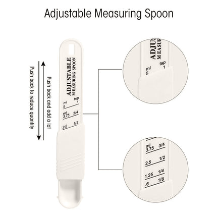 2PCS Adjustable ml Gram Plastic Measuring Spoon Scale Kitchen For Metering Spoon
