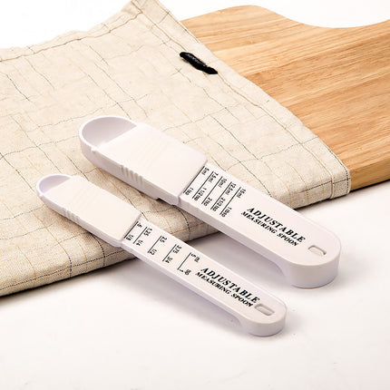 2PCS Adjustable ml Gram Plastic Measuring Spoon Scale Kitchen For Metering Spoon