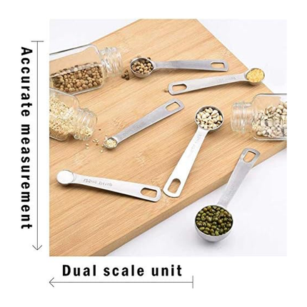 6PCS Measuring Cups Spoons 304 Stainless Steel Baking Tools With Scale Set