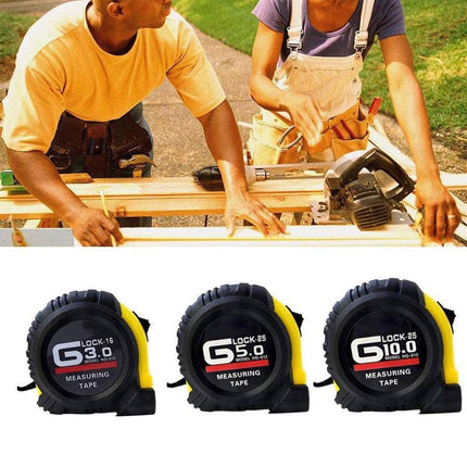 3/5/10M Measuring Tape Measure Steel Ruler Rule Lock Rubber Grip Metric & Inch - Aimall