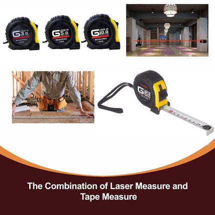 3/5/10M Measuring Tape Measure Steel Ruler Rule Lock Rubber Grip Metric & Inch - Aimall