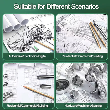 19PCS Mechanical Engineering Drafting Tool Kit Durable Plastic For Engineers