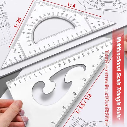 19PCS Mechanical Engineering Drafting Tool Kit Durable Plastic For Engineers