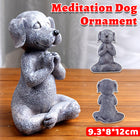 Meditation Dog Ornament Resin Peaceful Pose for Home Office Zen Spiritual Decor