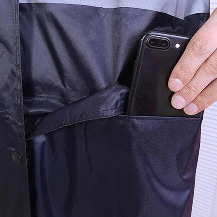 Men's Overalls Waterproof Raincoat Lightweight Work Hooded Long Coats RAIN COAT - Aimall