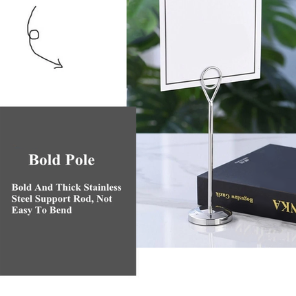 4PCS Stainless Steel Table Card Holders Wedding Restaurant Menu Stand Display