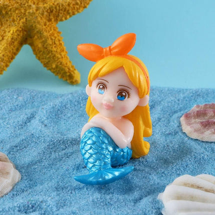 8pcs Mini Mermaid Figurine Set PVC Aquarium Ornament Fairy Garden Decor