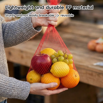Red Mesh Produce Bags 100 Pack 60cm Breathable Storage Nets
