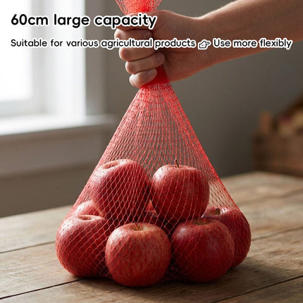 Red Mesh Produce Bags 100 Pack 60cm Breathable Storage Nets