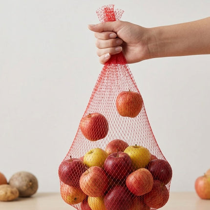 Red Mesh Produce Bags 100 Pack 60cm Breathable Storage Nets