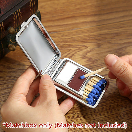 Portable Metal Matchbox Case Compact Storage Box Outdoor Camping Hiking