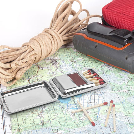 Portable Metal Matchbox Case Compact Storage Box Outdoor Camping Hiking