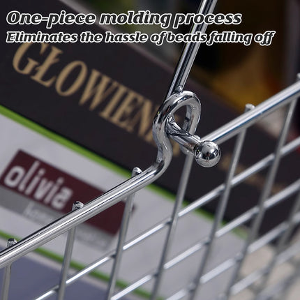 2PCS Metal Shopping Basket with Foldable Handle Portable Grocery Basket Durable