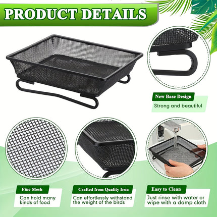Bird Feeder Metal Square Ground Mesh Tray Feeder Garden Yard Wild Bird Feeding
