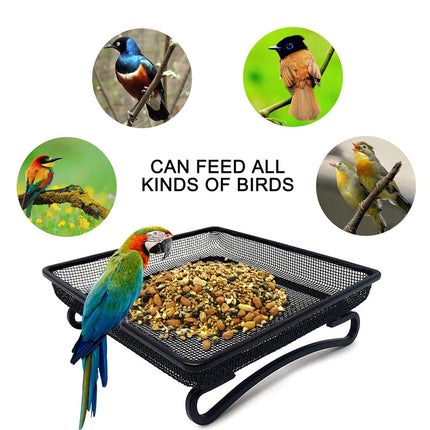 Bird Feeder Metal Square Ground Mesh Tray Feeder Garden Yard Wild Bird Feeding
