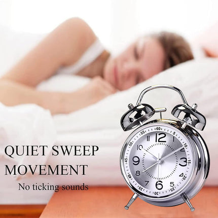 Metal Alarm Clock Small Mechanical Wake Up Clock Retro Desktop Table Clock
