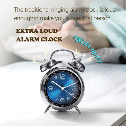 Metal Alarm Clock Small Mechanical Wake Up Clock Retro Desktop Table Clock