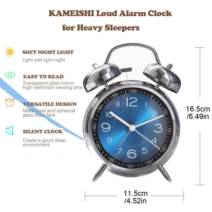 Metal Alarm Clock Small Mechanical Wake Up Clock Retro Desktop Table Clock