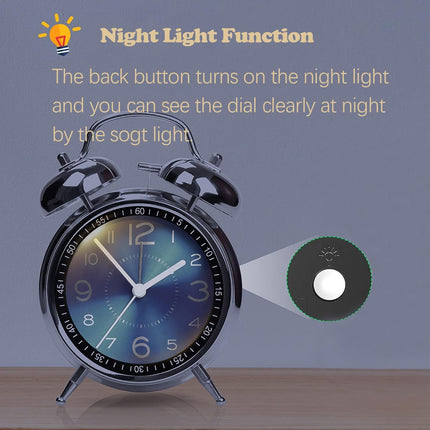 Metal Alarm Clock Small Mechanical Wake Up Clock Retro Desktop Table Clock