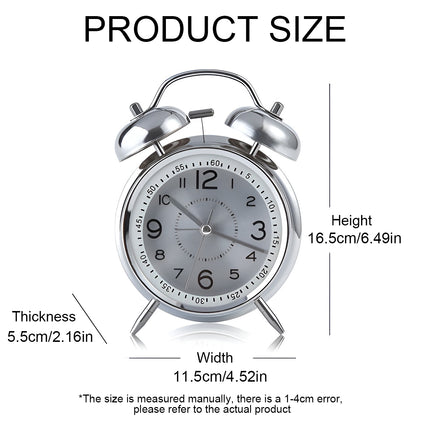 Metal Alarm Clock Small Mechanical Wake Up Clock Retro Desktop Table Clock