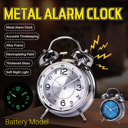 Metal Alarm Clock Small Mechanical Wake Up Clock Retro Desktop Table Clock