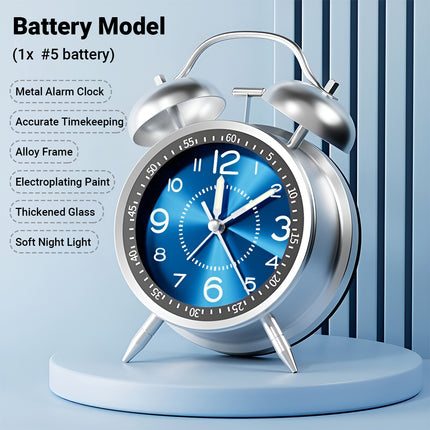 Metal Alarm Clock Small Mechanical Wake Up Clock Retro Desktop Table Clock