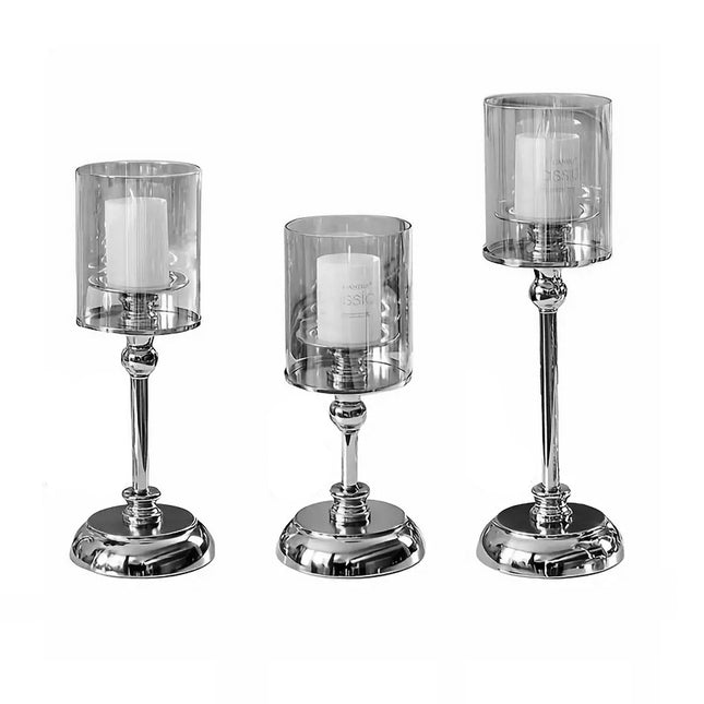 Metal Glass Candlestick Holder Decorative Table Ornaments Modern Home Decor