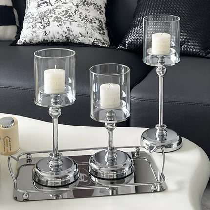 Metal Glass Candlestick Holder Decorative Table Ornaments Modern Home Decor