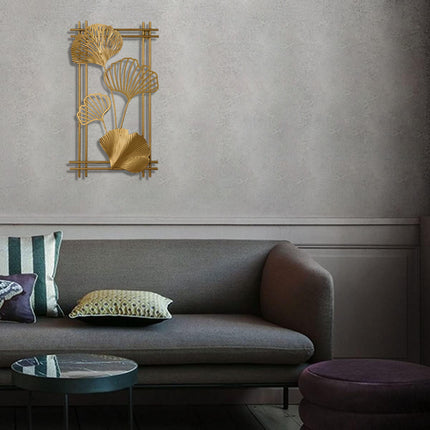 New Chinese Style Metal 3D Leaf Wall Hanging Ornament Decor For Home Bedroom