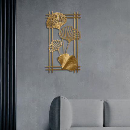 New Chinese Style Metal 3D Leaf Wall Hanging Ornament Decor For Home Bedroom