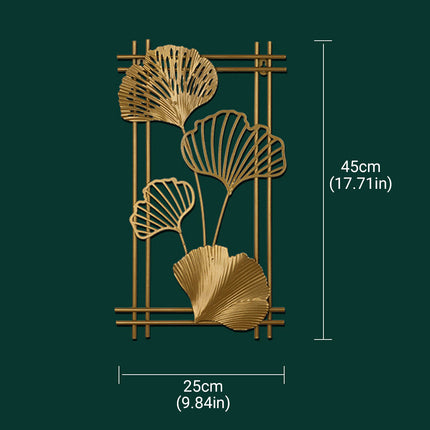 New Chinese Style Metal 3D Leaf Wall Hanging Ornament Decor For Home Bedroom