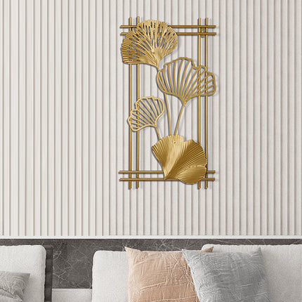 New Chinese Style Metal 3D Leaf Wall Hanging Ornament Decor For Home Bedroom