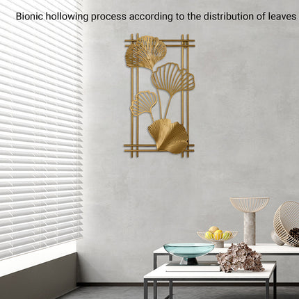 New Chinese Style Metal 3D Leaf Wall Hanging Ornament Decor For Home Bedroom