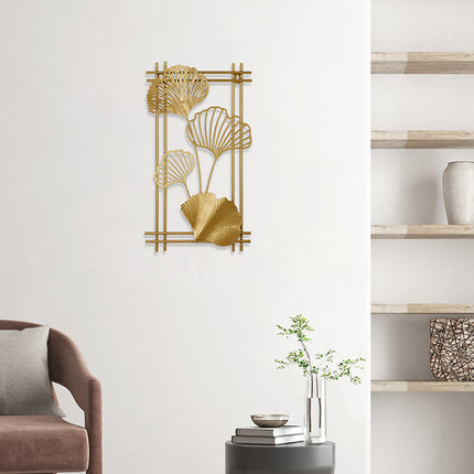 New Chinese Style Metal 3D Leaf Wall Hanging Ornament Decor For Home Bedroom