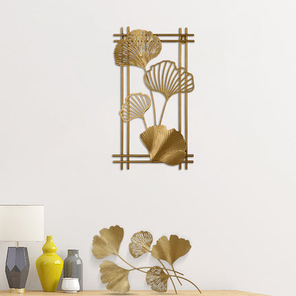 New Chinese Style Metal 3D Leaf Wall Hanging Ornament Decor For Home Bedroom