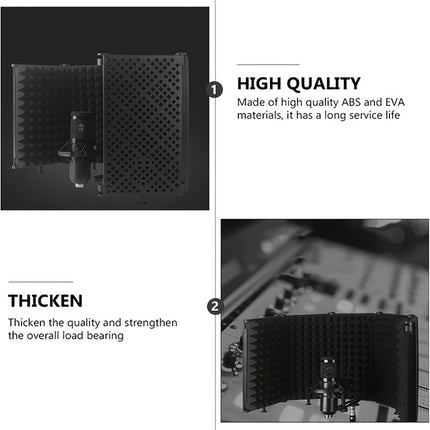 5 Panel Studio Microphone Isolation Shield Noise Reduction Absorber For Studio