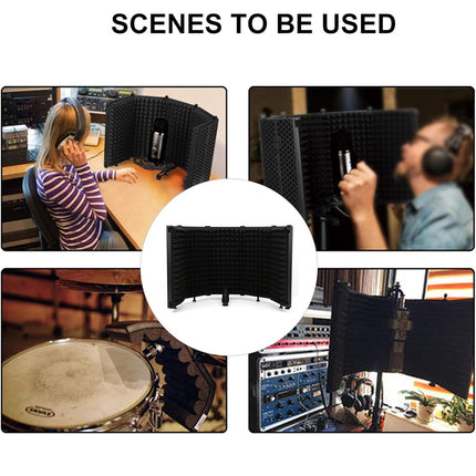 5 Panel Studio Microphone Isolation Shield Noise Reduction Absorber For Studio