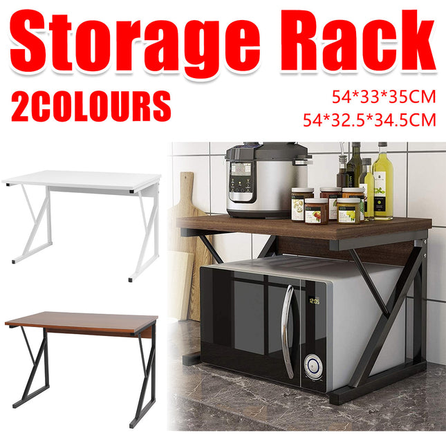 Countertop Microwave Oven Rack Kitchen Spice Organizer Storage Shelf Space Saving