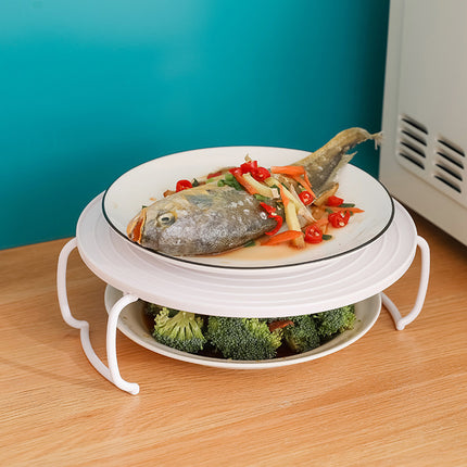 2PCS Kitchen Steaming Rack Multi Layer Tray Microwave Oven Cooking Shelf